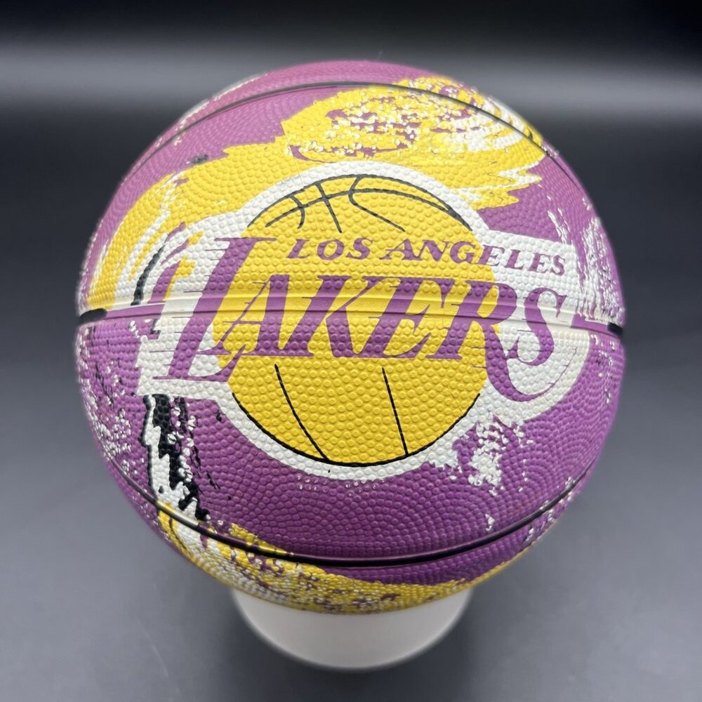 Vtg Spalding/LA LAKERS NBA Souvenir/Kid Toy Mini 7" Basketball; Purple/Yellow - Picture 1 of 9